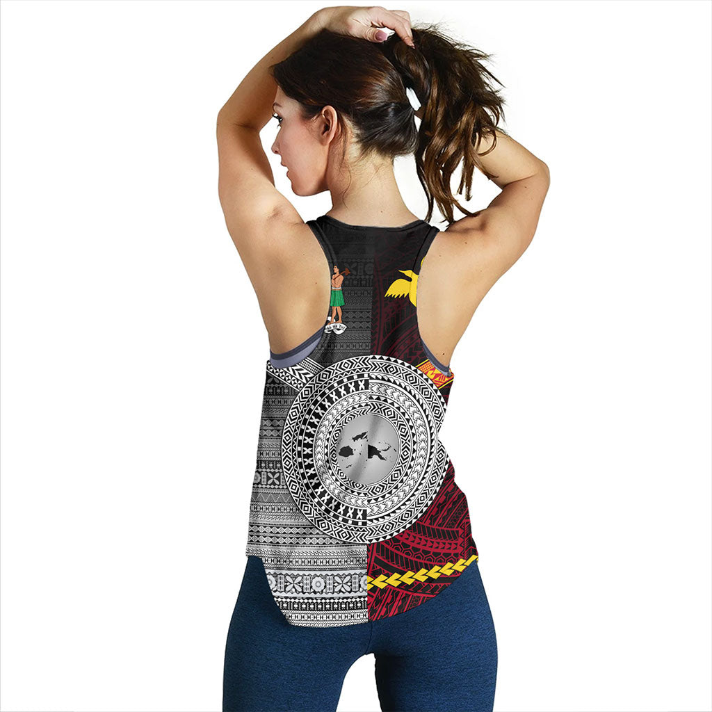 Fiji And Papua Women Tank Polynesian And Tapa Together