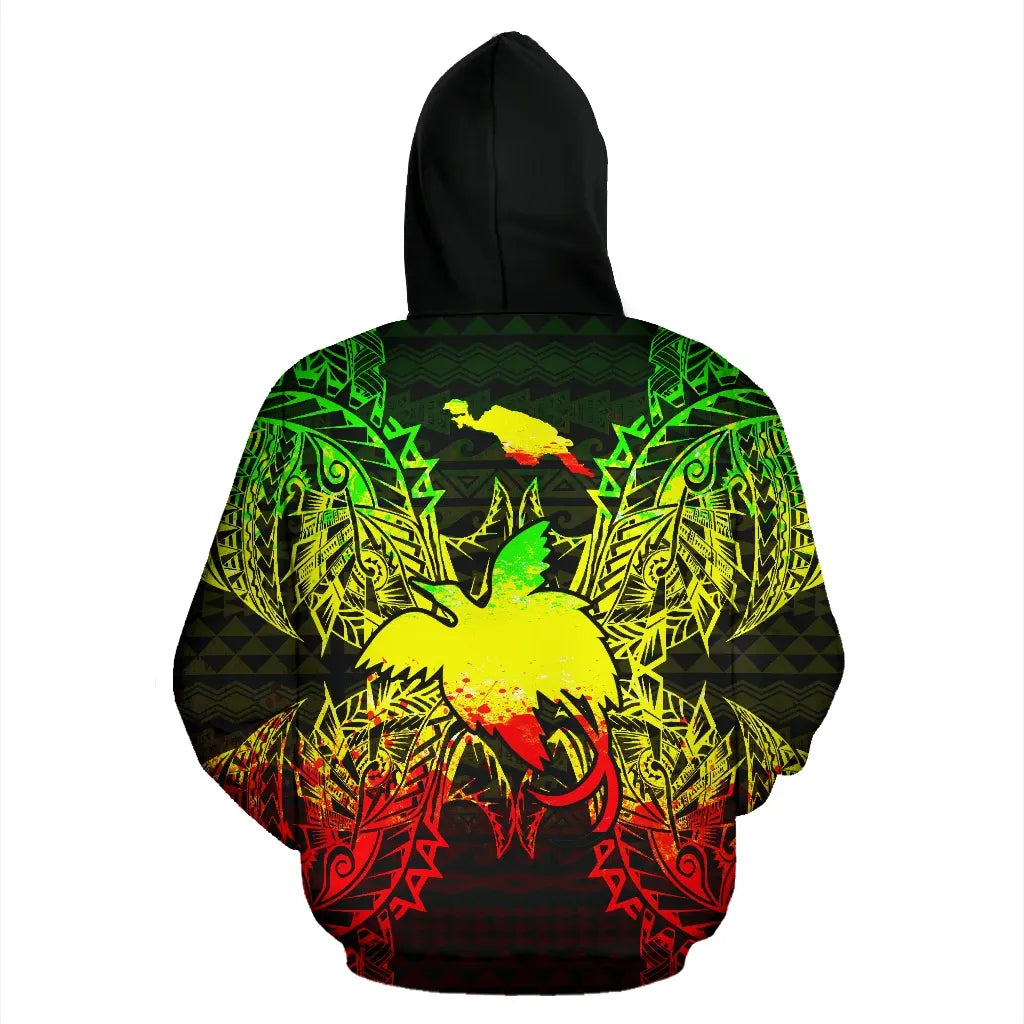 Papua New Giunea Polynesian ll Over Hoodie Map Reggae