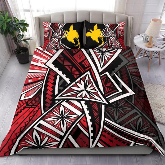 Papua Polynesian Bedding Set - Tribal Flower Special Pattern Red Color