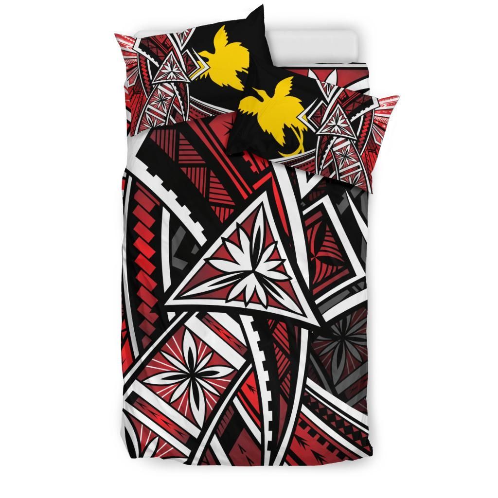 Papua Polynesian Bedding Set - Tribal Flower Special Pattern Red Color