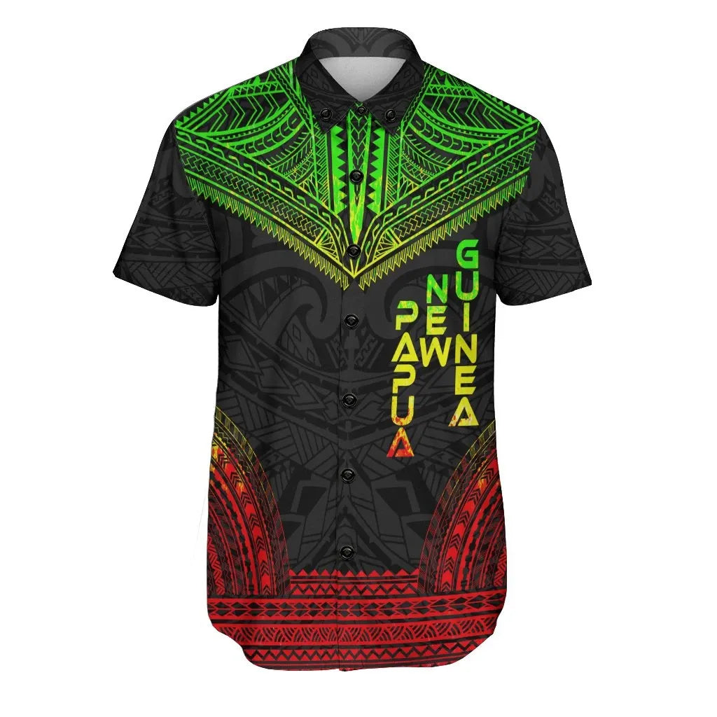 Papua Polynesian Chief Short Sleeve Shirt - Reggae Version