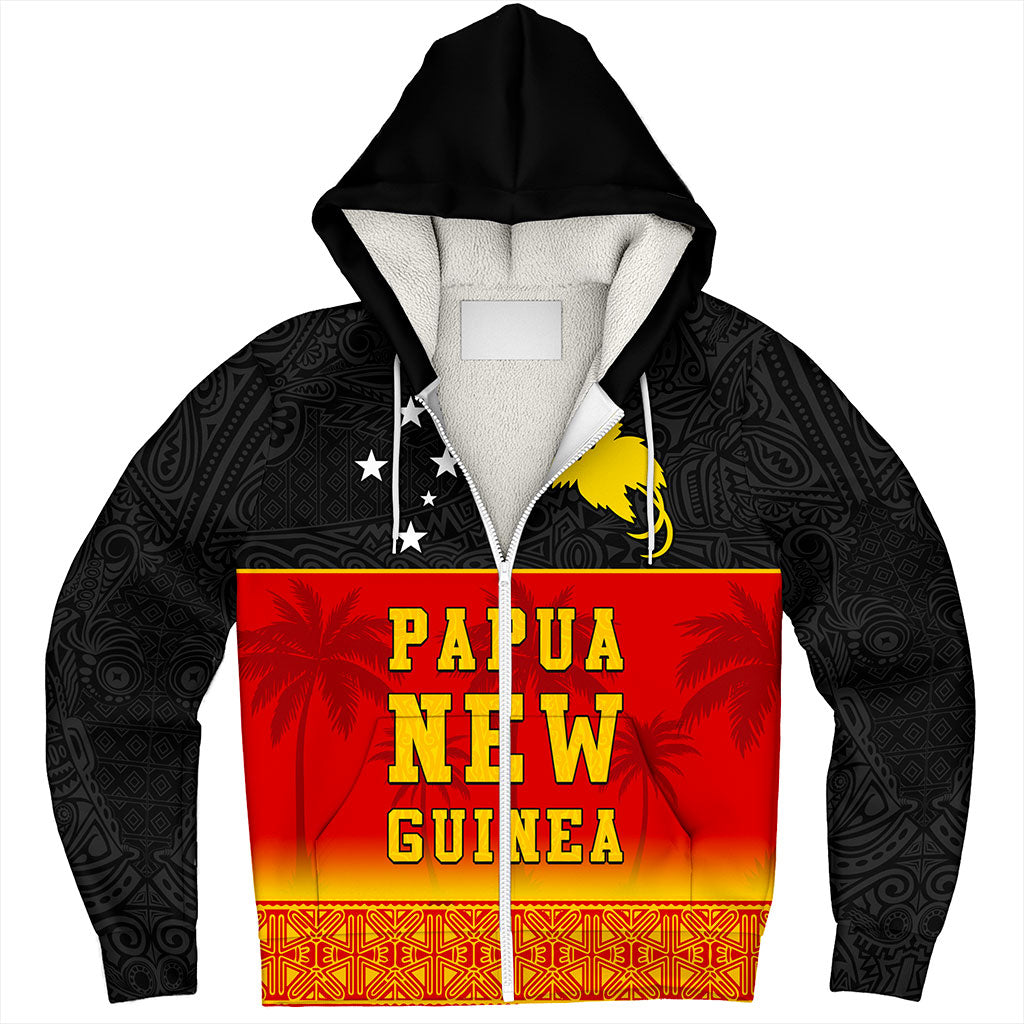 Papua New Guinea Sherpa Hoodie Tribal Pattern Traditional Culture