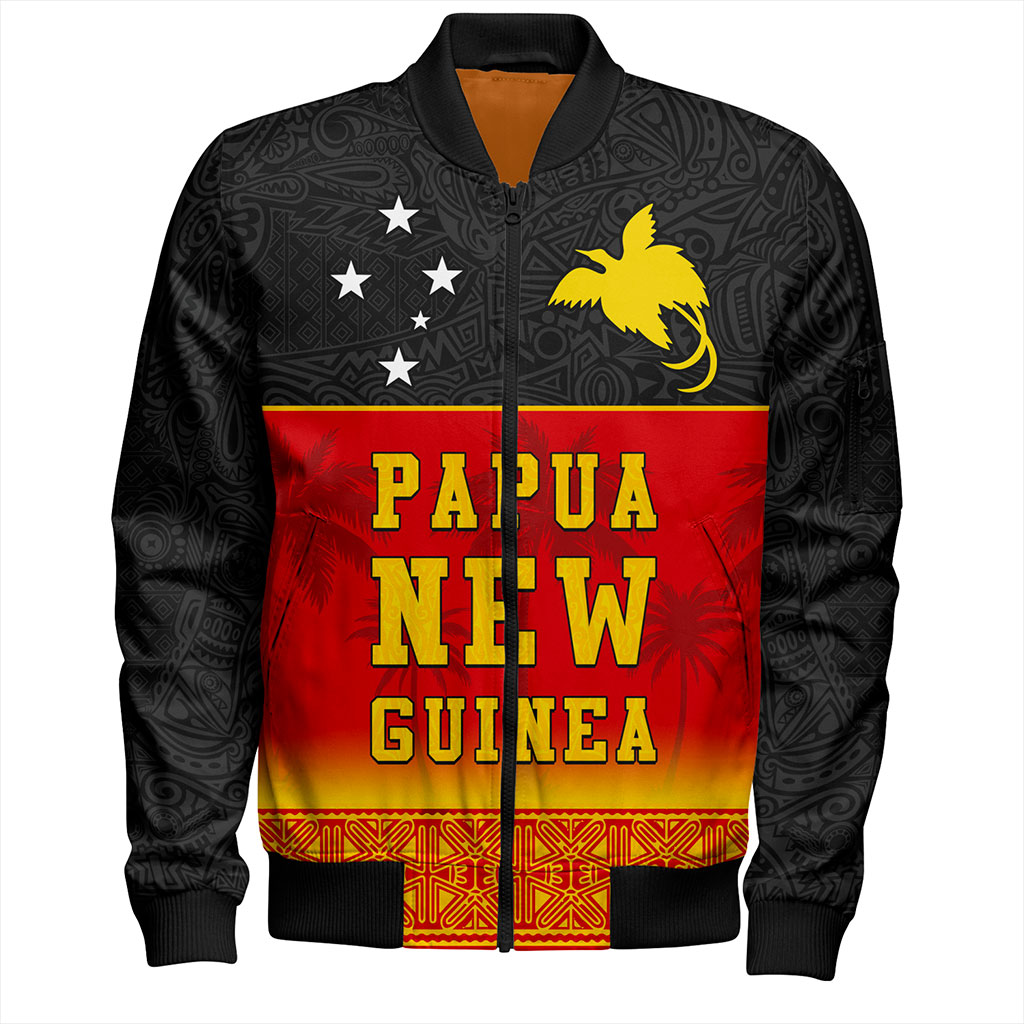Papua New Guinea Bomber Jacket Tribal Pattern Traditional Culture