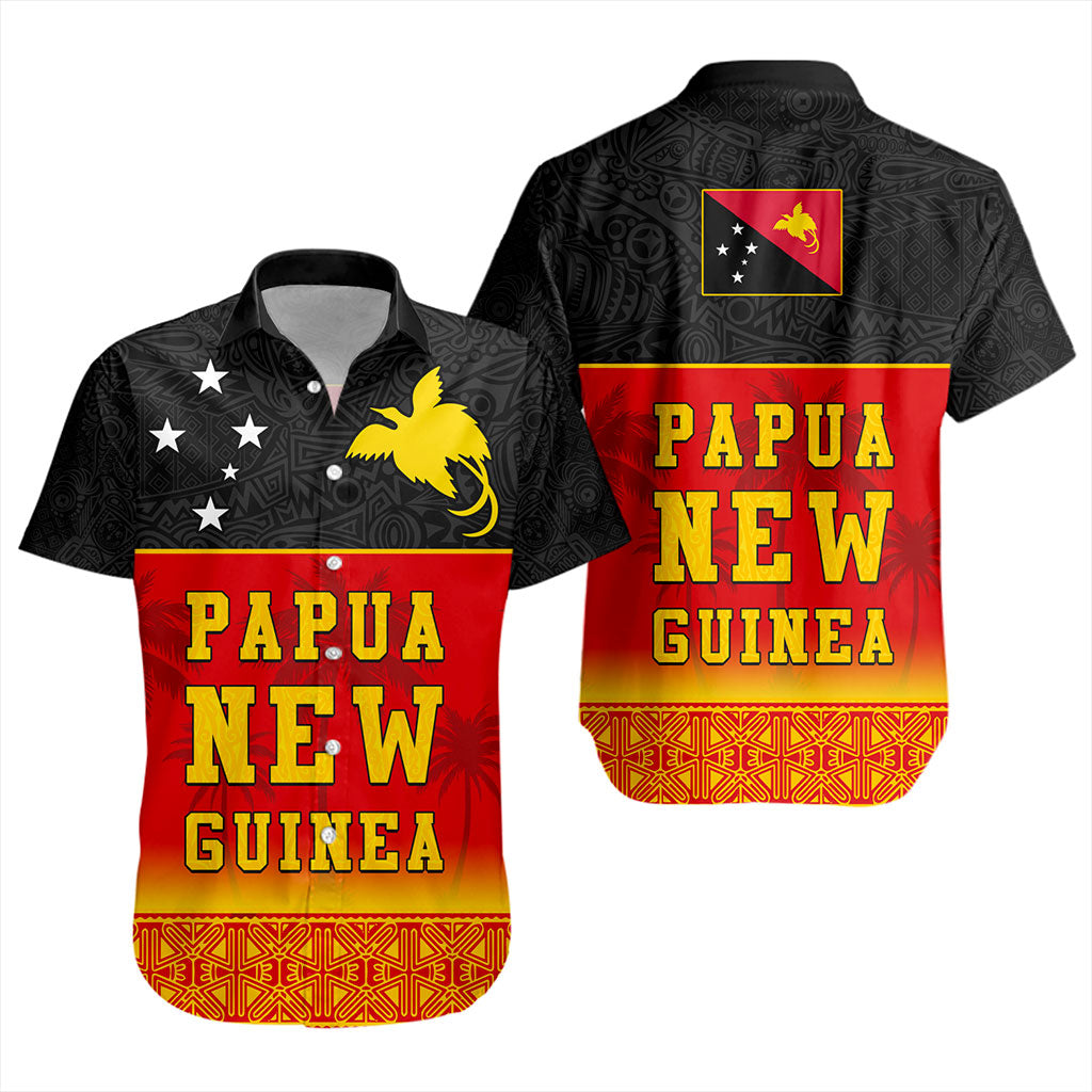 Papua New Guinea Short Sleeve Shirt Tribal Pattern Traditional Culture
