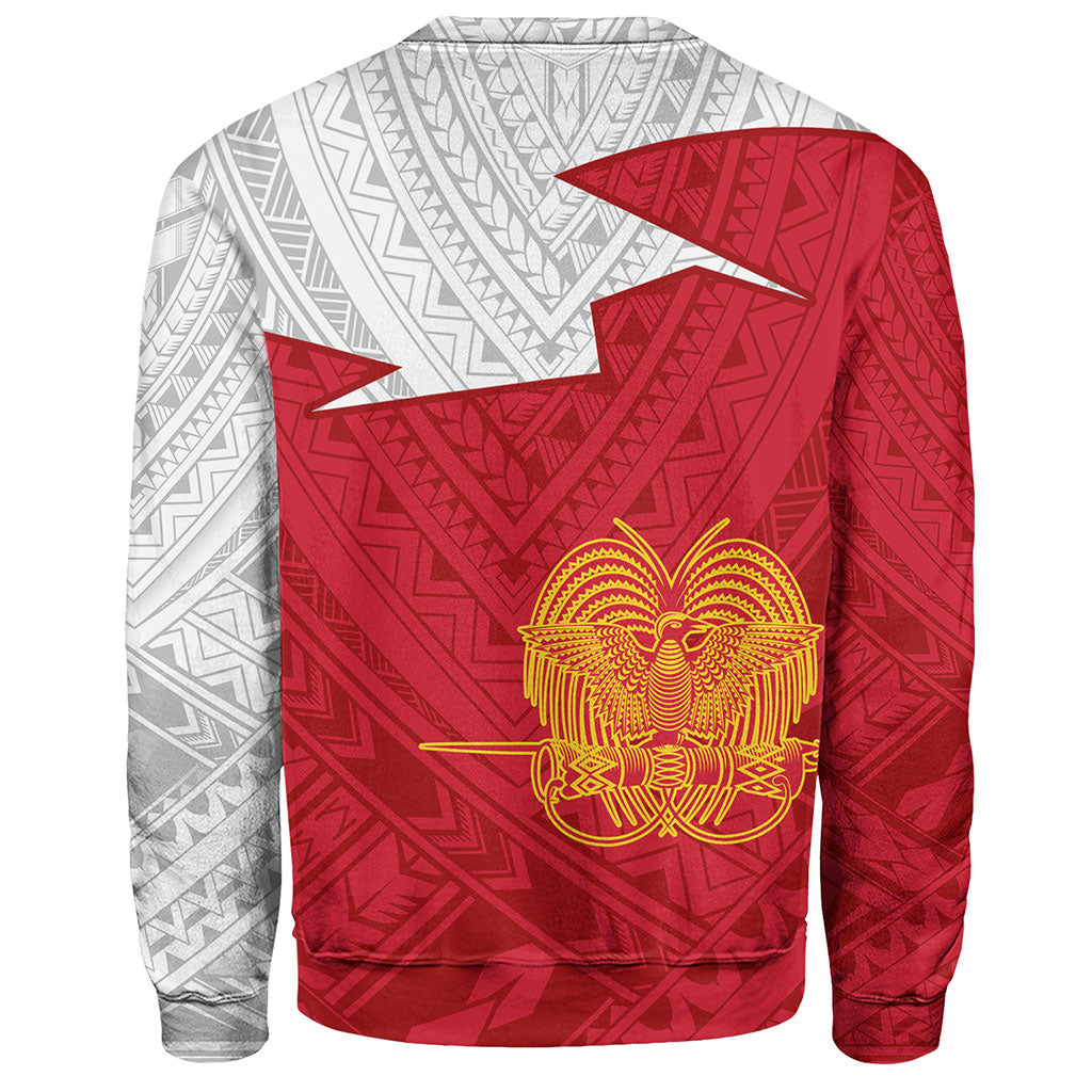 Papua New Guinea Sweatshirt Polynesian Tattoo Flag And Coat Of Arms