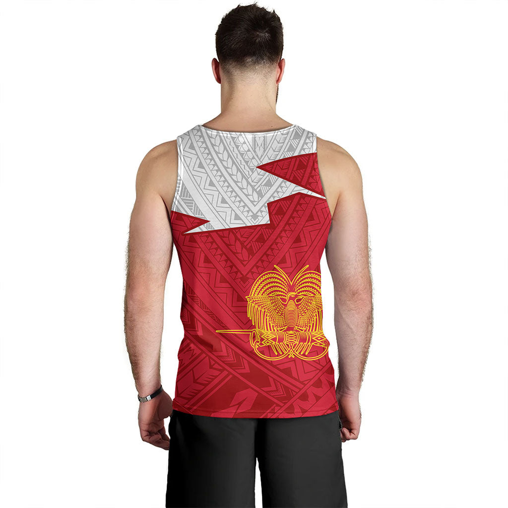Papua New Guinea Tank Top Polynesian Tattoo Flag And Coat Of Arms