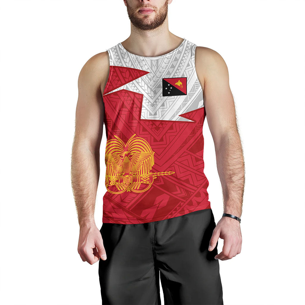 Papua New Guinea Tank Top Polynesian Tattoo Flag And Coat Of Arms