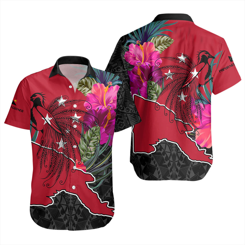 Papua New Guinea Short Sleeve Shirt Map Tropical Style