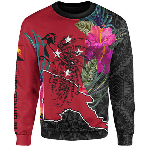 Papua New Guinea Sweatshirt Map Tropical Style