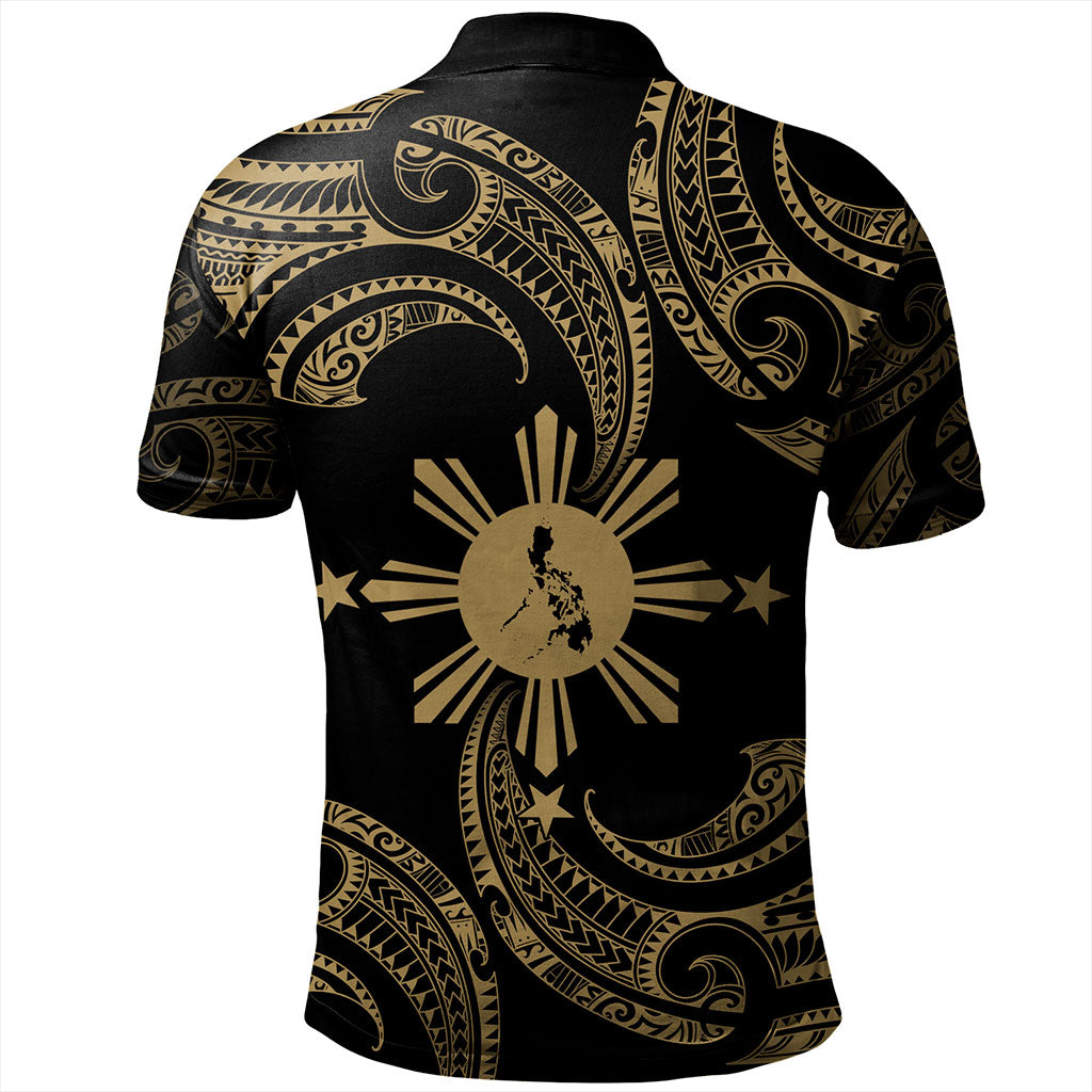 Philippines Filipinos Polo Shirt Tribal Polynesian Wave Tattoo