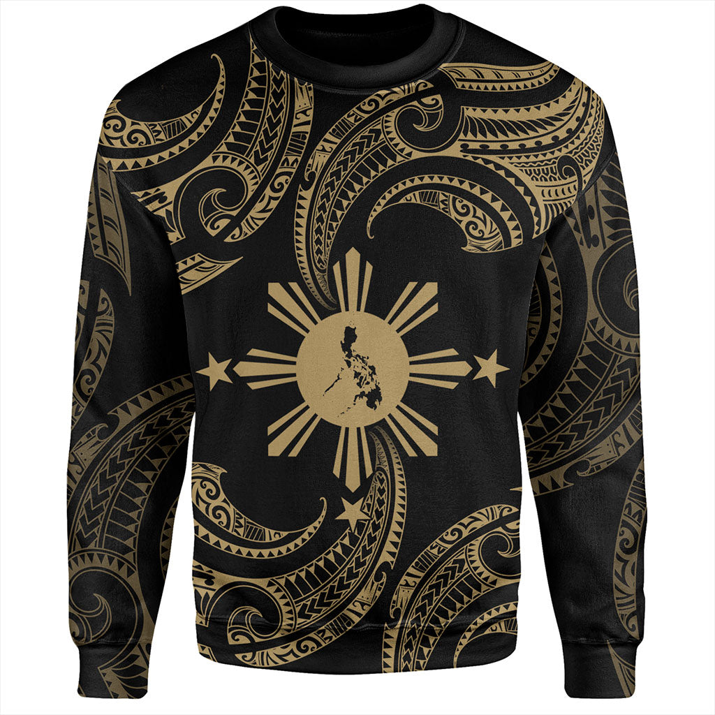 Philippines Filipinos Sweatshirt Tribal Polynesian Wave Tattoo