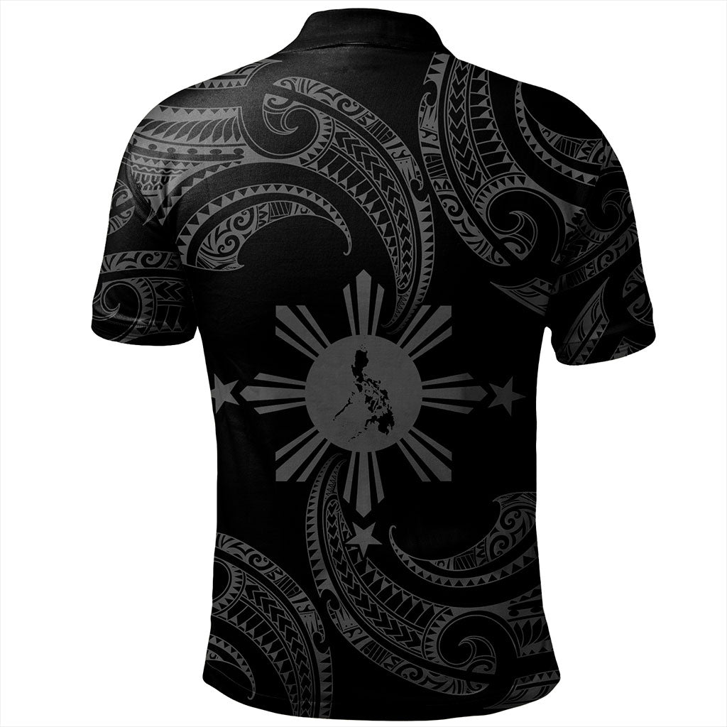 Philippines Filipinos Polo Shirt Tribal Polynesian Wave Tattoo