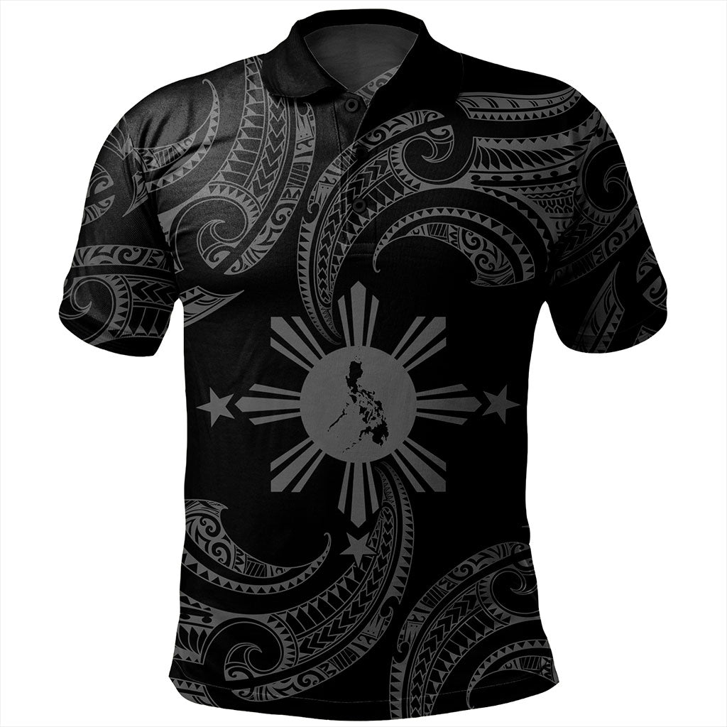 Philippines Filipinos Polo Shirt Tribal Polynesian Wave Tattoo