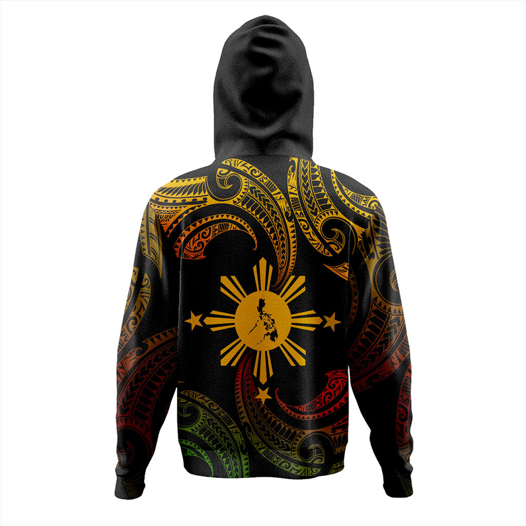 Philippines Filipinos Hoodie Tribal Polynesian Wave Tattoo