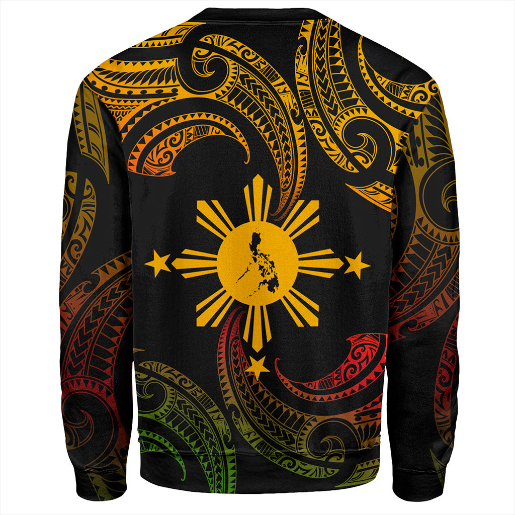 Philippines Filipinos Sweatshirt Tribal Polynesian Wave Tattoo