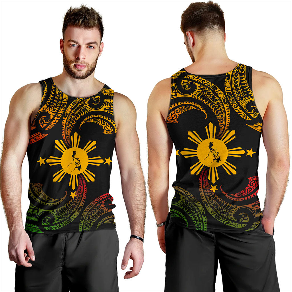 Philippines Filipinos Tank Top Tribal Polynesian Wave Tattoo