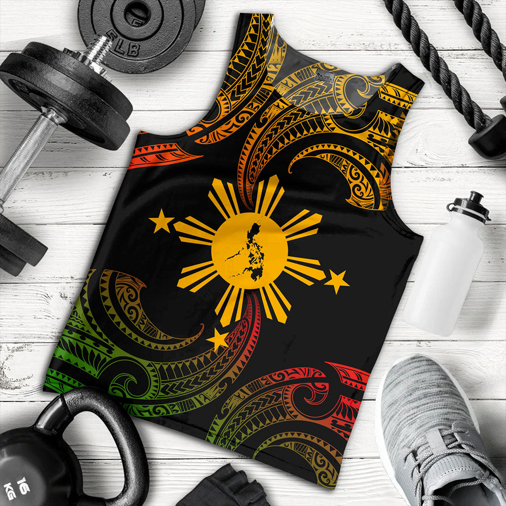 Philippines Filipinos Tank Top Tribal Polynesian Wave Tattoo