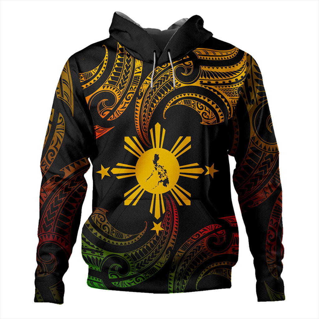 Philippines Filipinos Hoodie Tribal Polynesian Wave Tattoo