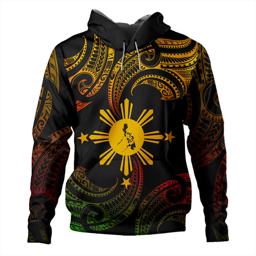 Philippines Filipinos Hoodie Tribal Polynesian Wave Tattoo