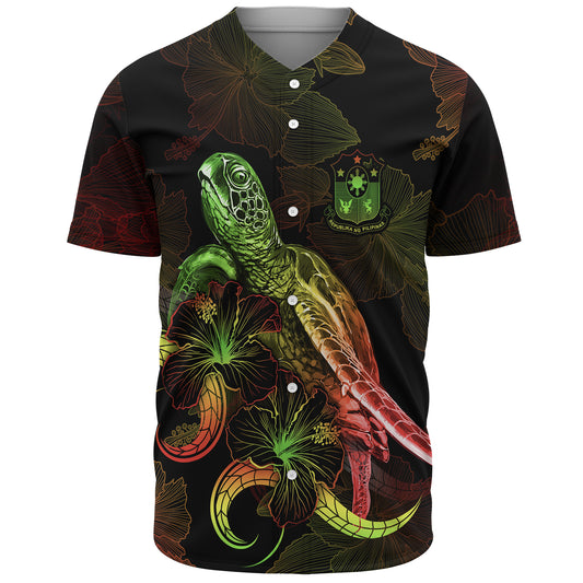 Philippines Filipinos Baseball Shirt Sea Turtle With Blooming Hibiscus Flowers Reggae