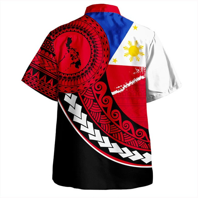 Philippines Filipinos Hawaiian Shirt Flag And Map Pattern Circle Style