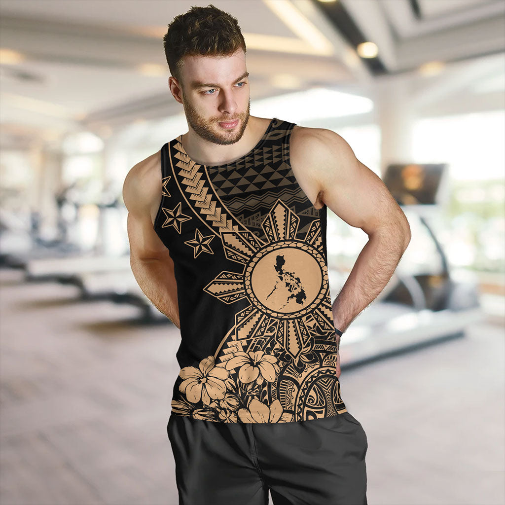 Philippines Filipinos Tank Top Star With Tribal Flower Design