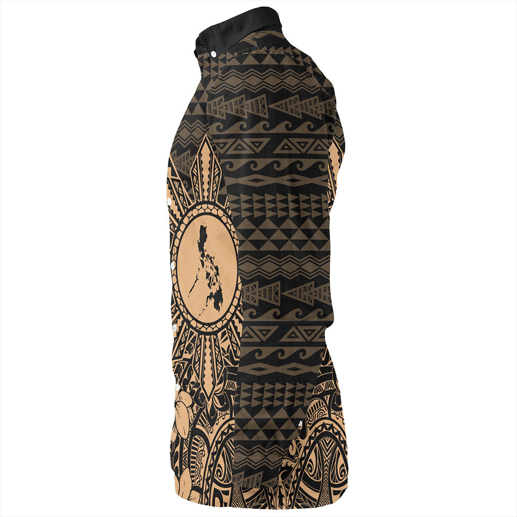 Philippines Filipinos Long Sleeve Shirt Star With Tribal Flower Design