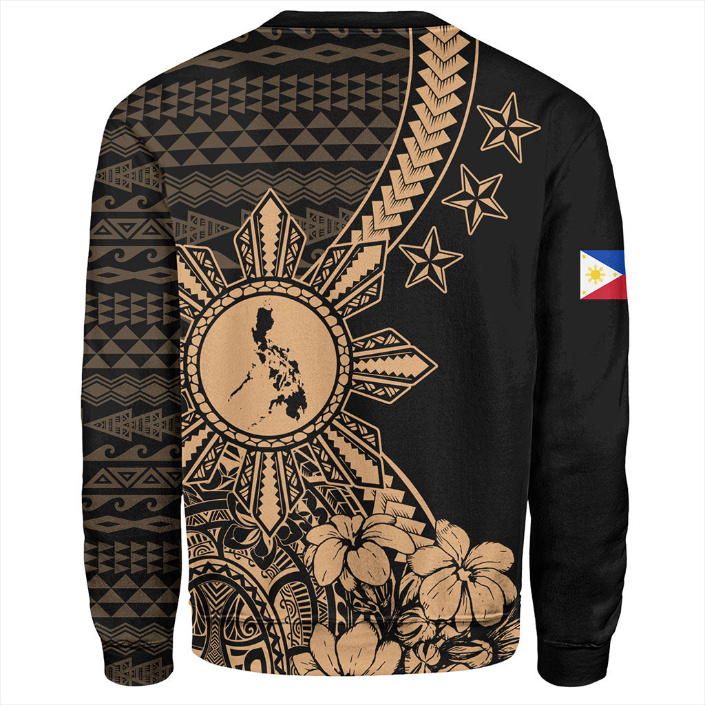 Philippines Filipinos Sweatshirt Star With Tribal Flower Design