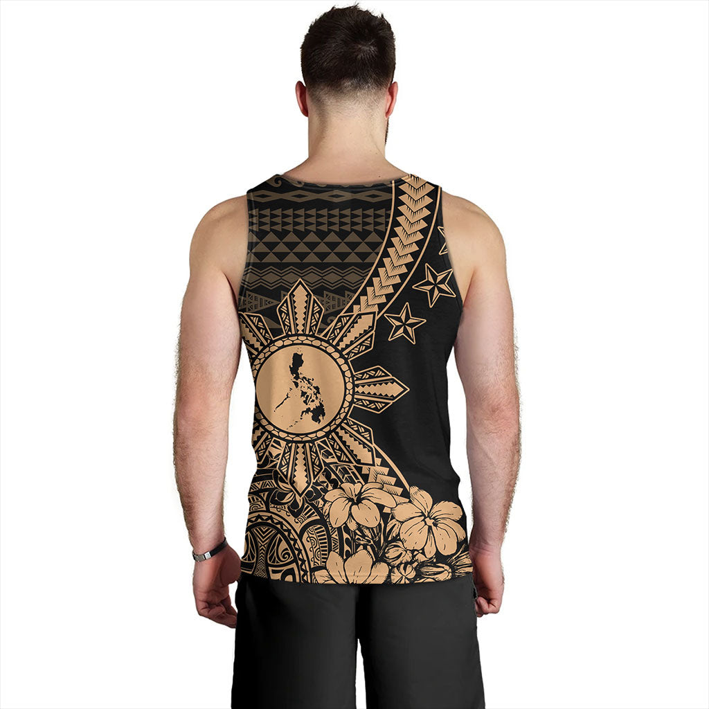 Philippines Filipinos Tank Top Star With Tribal Flower Design