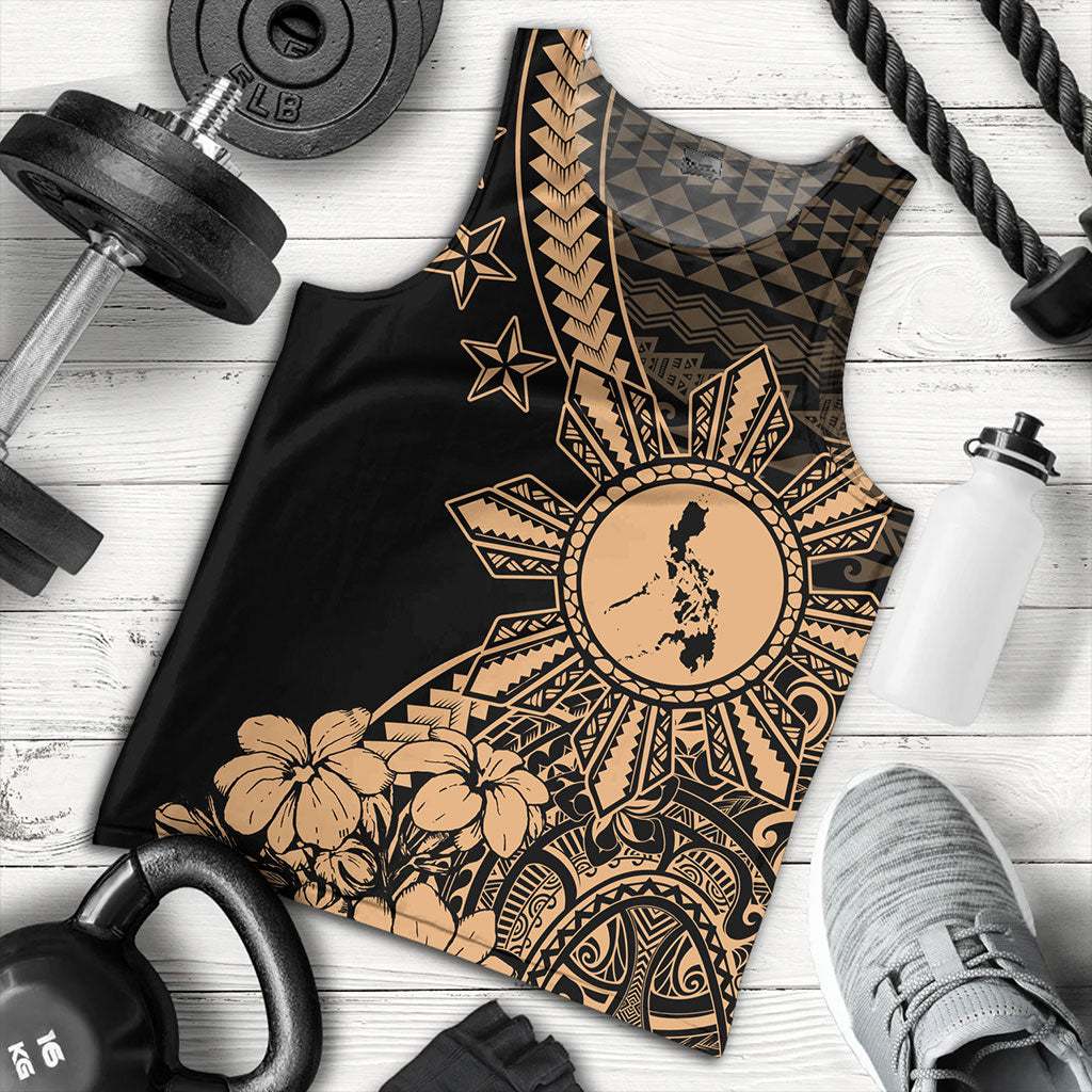 Philippines Filipinos Tank Top Star With Tribal Flower Design