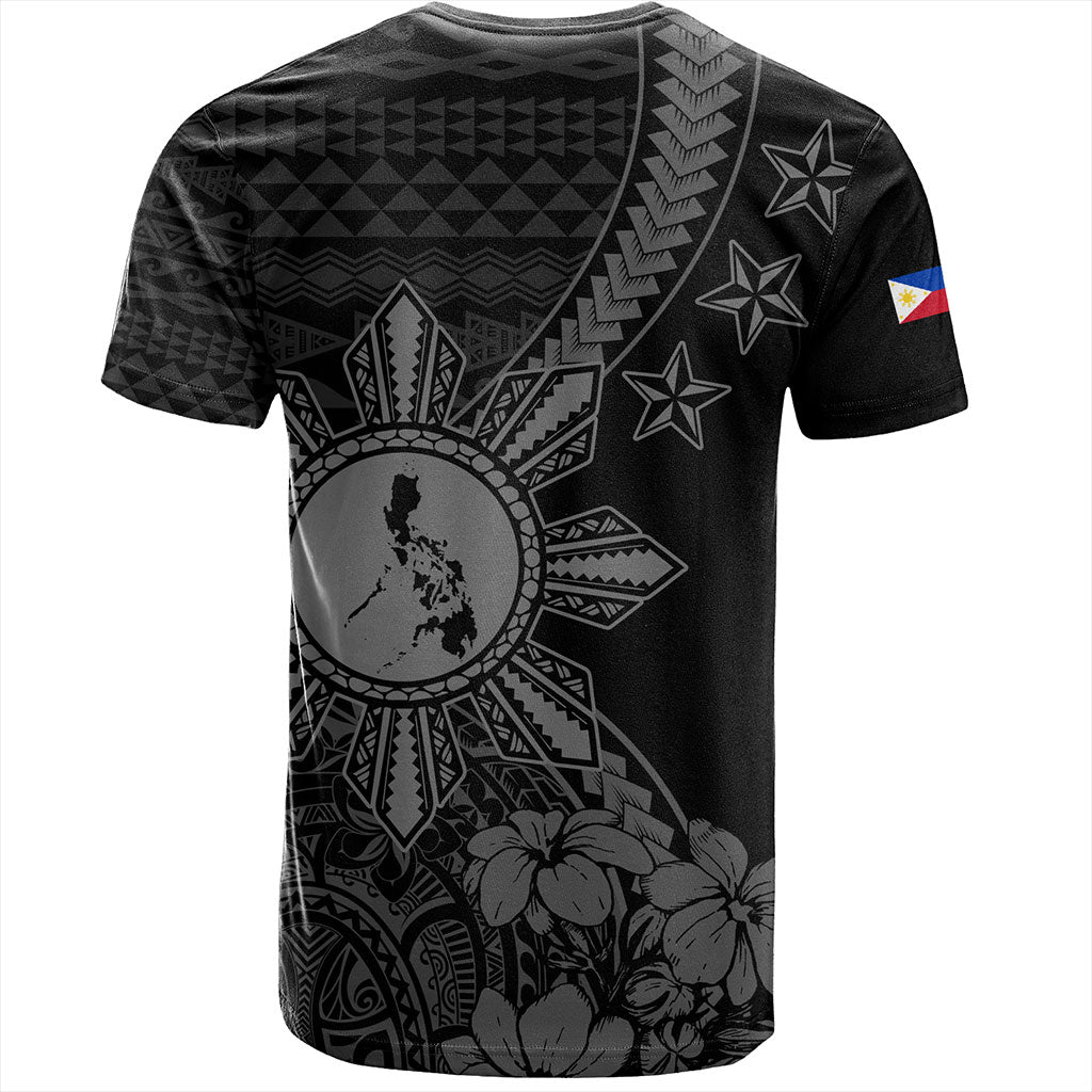 Philippines Filipinos T-Shirt Star With Tribal Flower Design