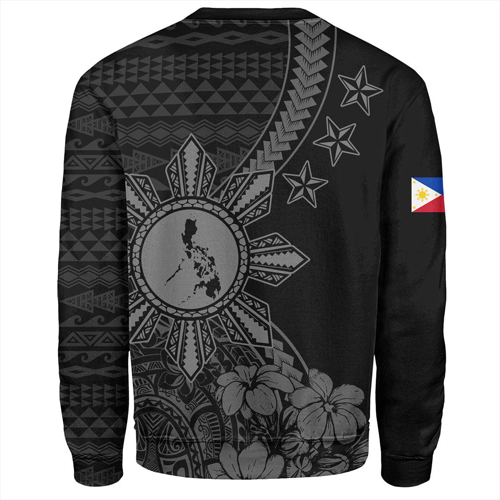 Philippines Filipinos Sweatshirt Star With Tribal Flower Design