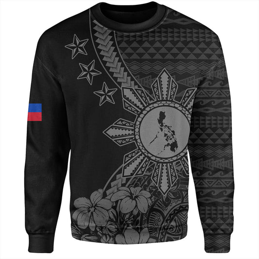 Philippines Filipinos Sweatshirt Star With Tribal Flower Design