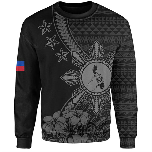 Philippines Filipinos Sweatshirt Star With Tribal Flower Design