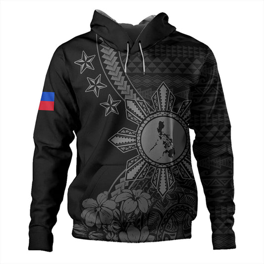 Philippines Filipinos Hoodie Star With Tribal Flower Design