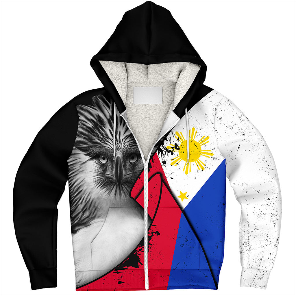 Philippines Filipinos Sherpa Hoodie Flag Shoul Style