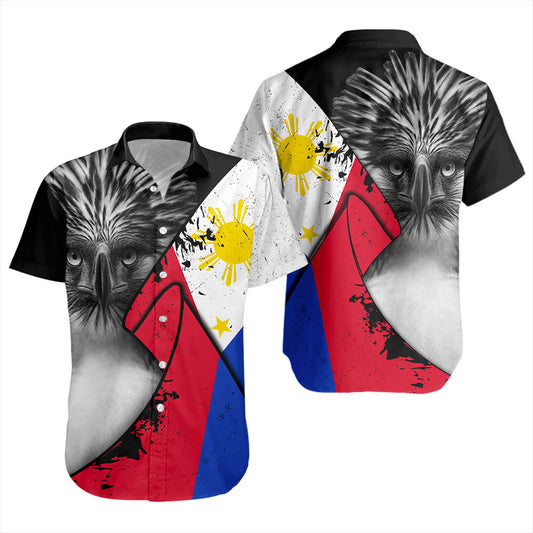 Philippines Filipinos Short Sleeve Shirt Flag Shoul Style