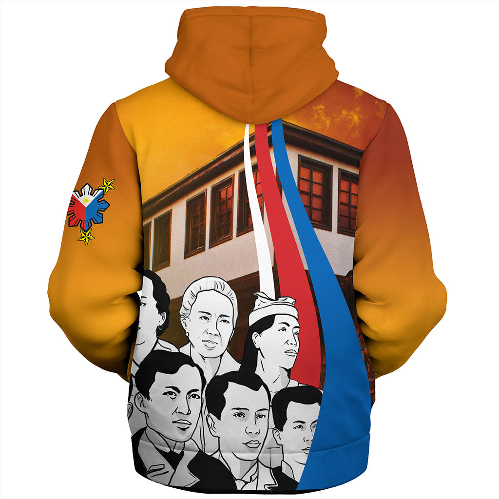 Philippines Filipinos Sherpa Hoodie National Heroes Flag Sun And Star