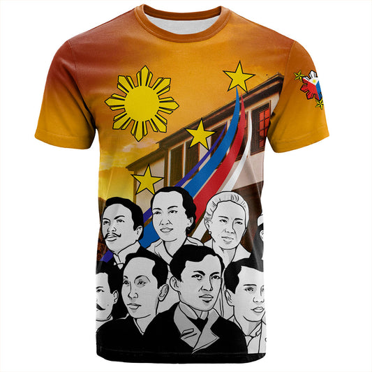 Philippines Filipinos T-Shirt National Heroes Flag Sun And Star