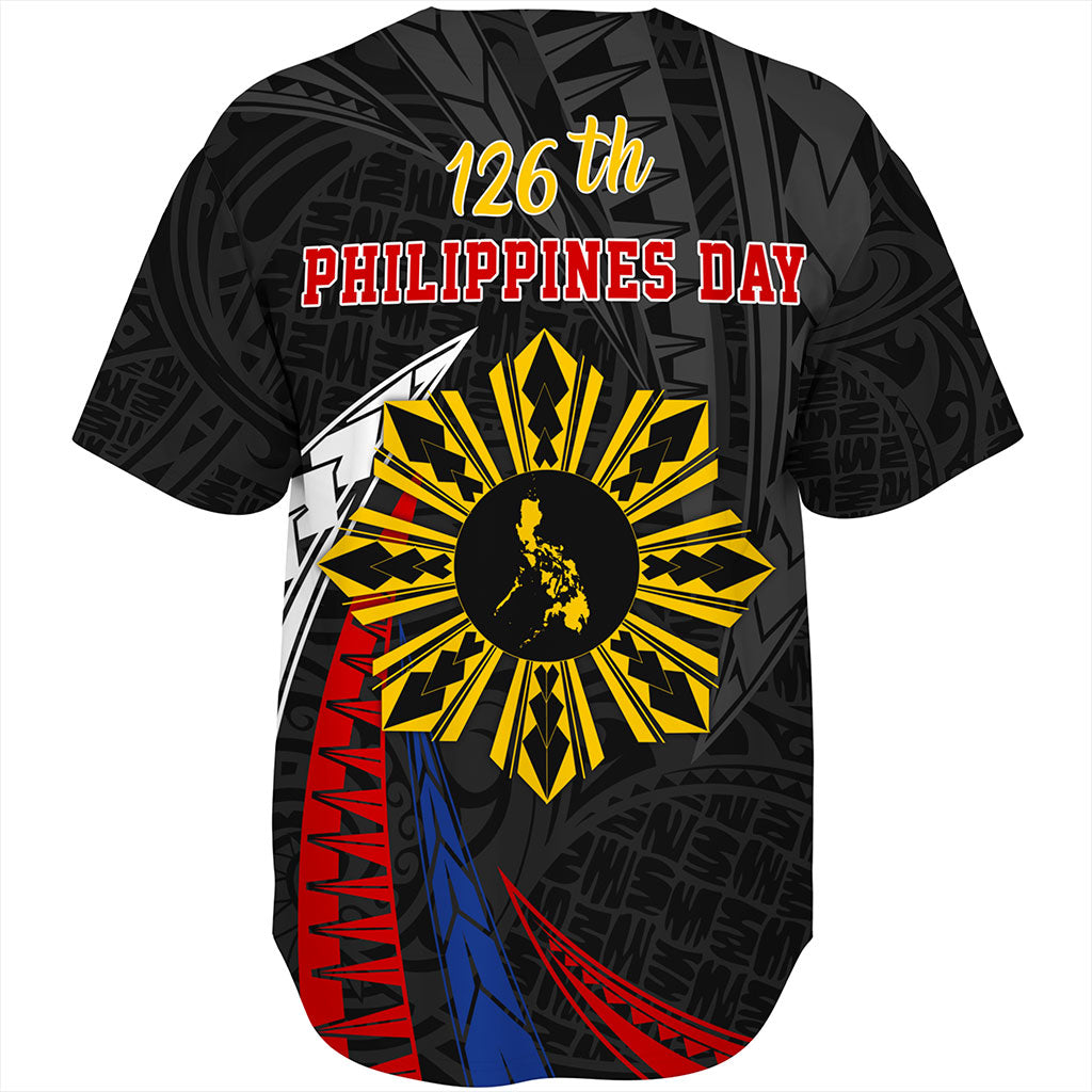 Philippines Filipinos Baseball Shirt Independence Day Polynesia Tribal Wave