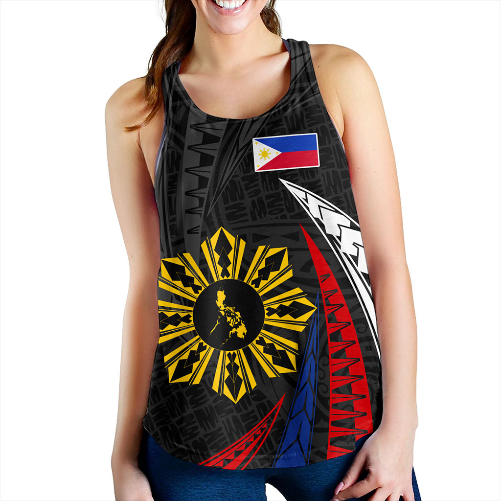 Philippines Filipinos Women Tank Independence Day Polynesia Tribal Wave
