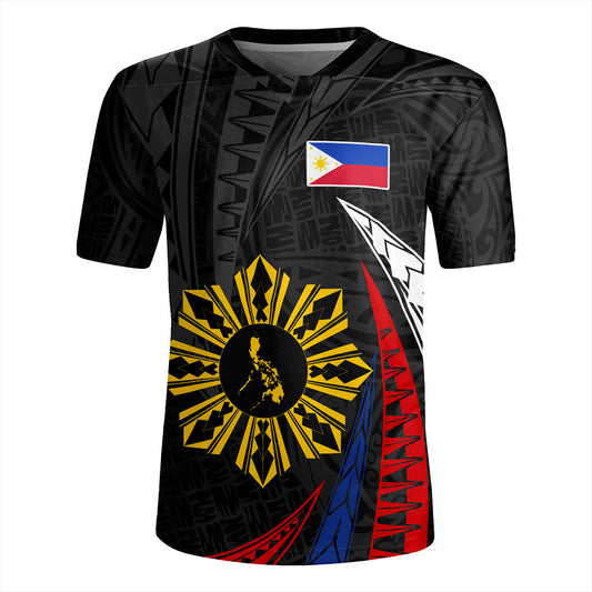 Philippines Filipinos Rugby Jersey Independence Day Polynesia Tribal Wave