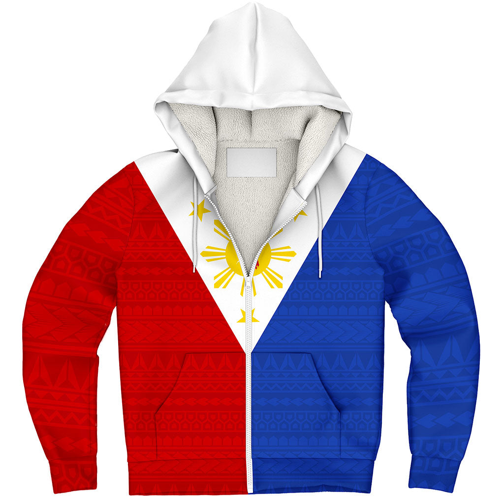 Philippines Filipinos Sherpa Hoodie Polynesia Tribal Flag