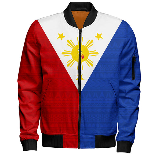 Philippines Filipinos Bomber Jacket Polynesia Tribal Flag