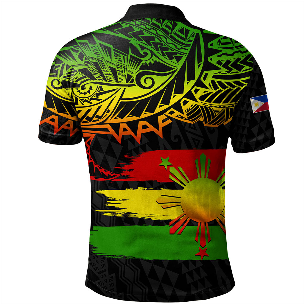 Philippines Filipinos Polo Shirt Tribal Polynesian Grunge Reggae