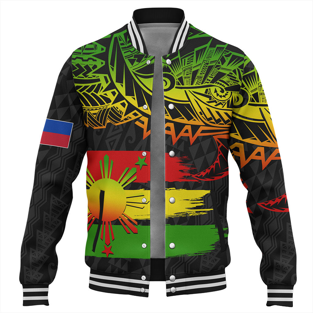 Philippines Filipinos Baseball Jacket Tribal Polynesian Grunge Reggae
