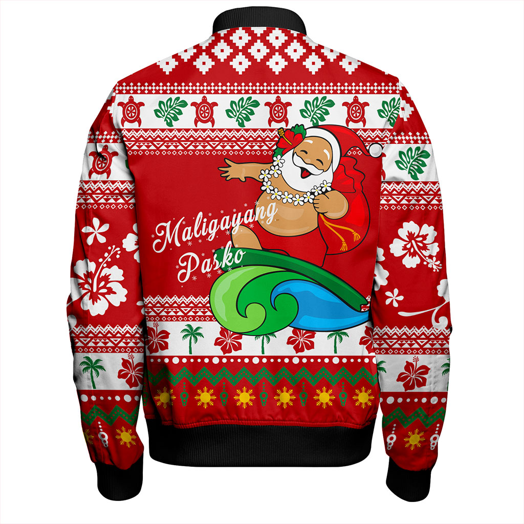 Philippines Filipinos Bomber Jacket Santa Claus Ho Ho Ho Christmas