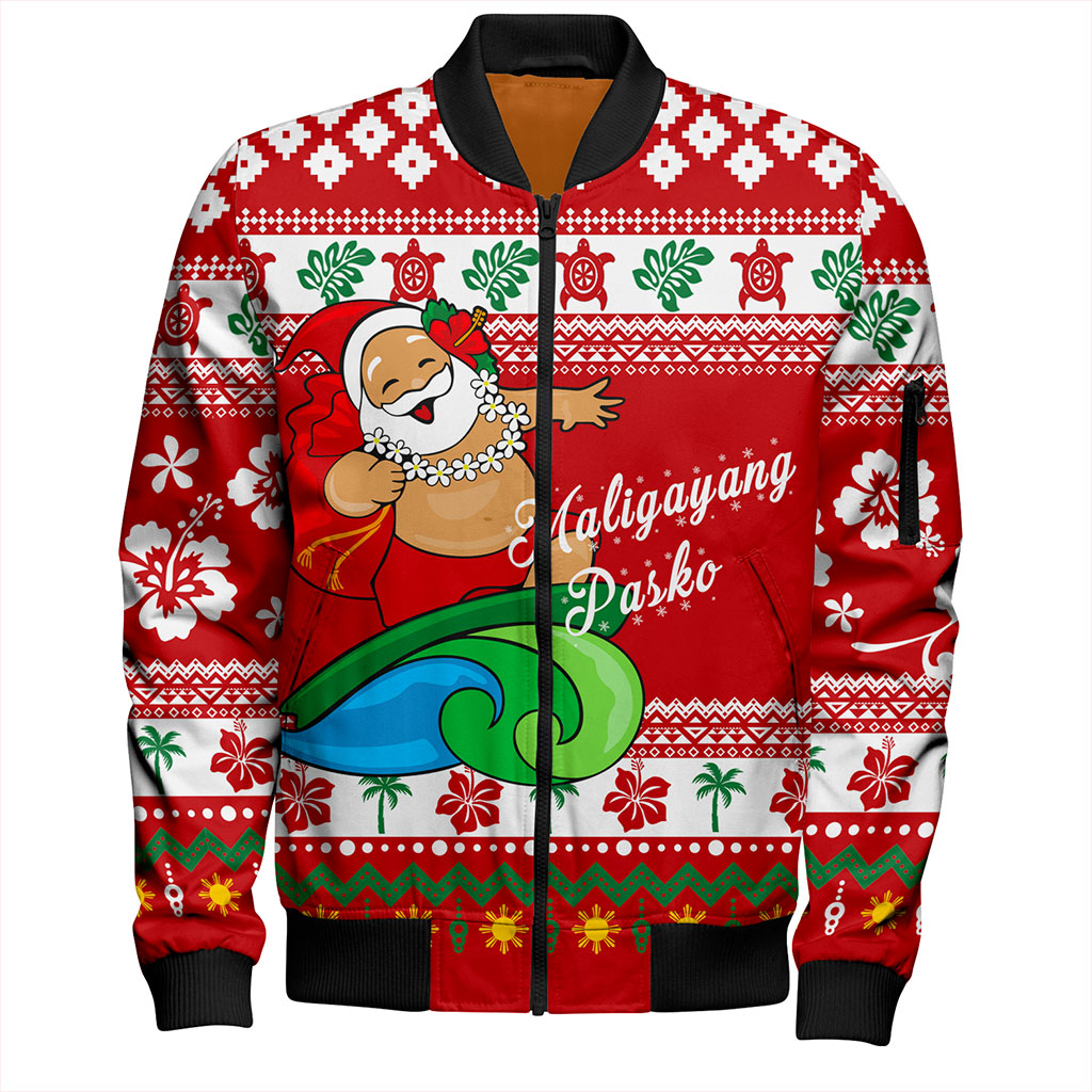 Philippines Filipinos Bomber Jacket Santa Claus Ho Ho Ho Christmas