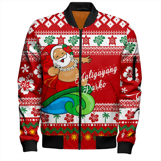 Philippines Filipinos Bomber Jacket Santa Claus Ho Ho Ho Christmas