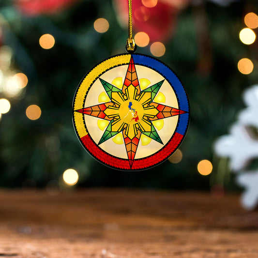 Philippines Filipinos Acrylic And Wooden Ornament Christmas Map Style